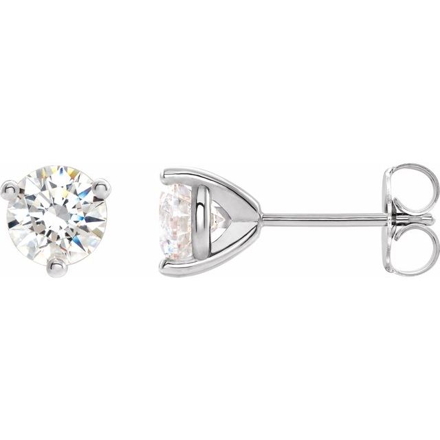 Round 3-Prong Stuller Moissanite? Stud Earrings
