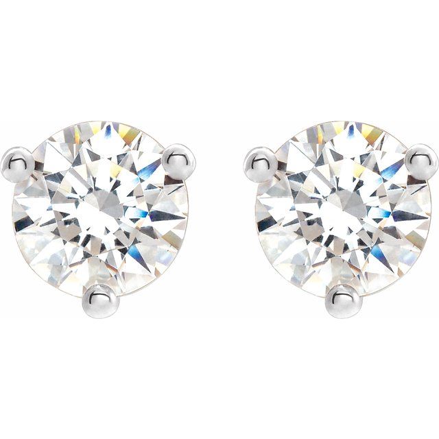 Round 3-Prong Stuller Moissanite? Stud Earrings