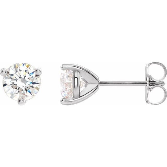 Round 3-Prong Stuller Moissanite? Stud Earrings