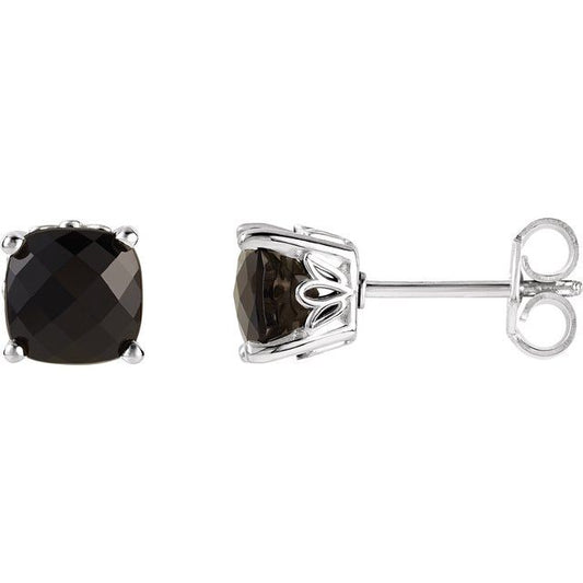 Cushion 4-Prong Scroll Setting? Stud Earrings