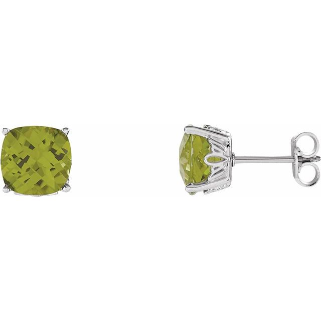Cushion 4-Prong Scroll Setting? Stud Earrings