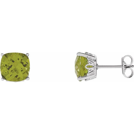 Cushion 4-Prong Scroll Setting? Stud Earrings