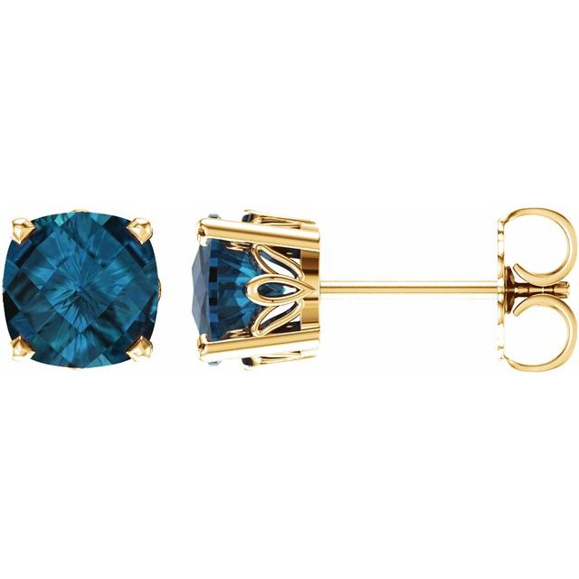 Cushion 4-Prong Scroll Setting? Stud Earrings