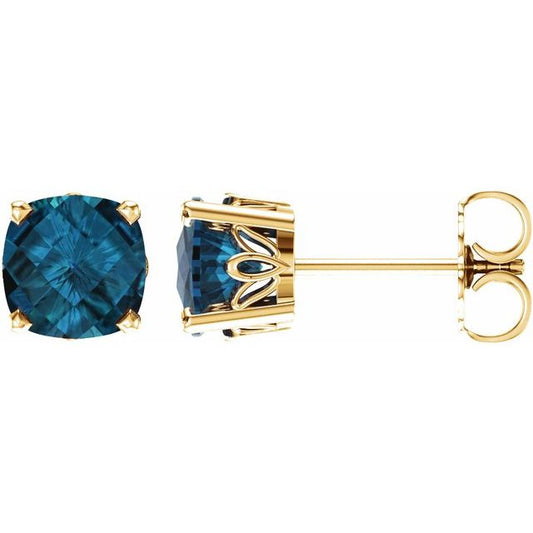 Cushion 4-Prong Scroll Setting? Stud Earrings