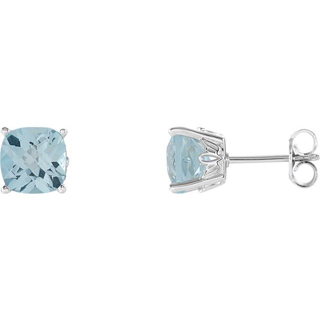 Cushion 4-Prong Scroll Setting? Stud Earrings
