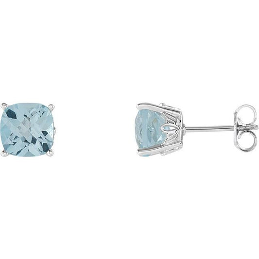 Cushion 4-Prong Scroll Setting? Stud Earrings