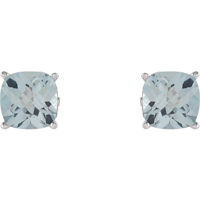 Cushion 4-Prong Scroll Setting? Stud Earrings