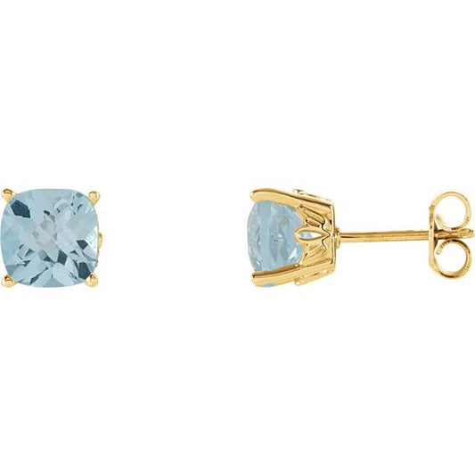 Cushion 4-Prong Scroll Setting? Stud Earrings