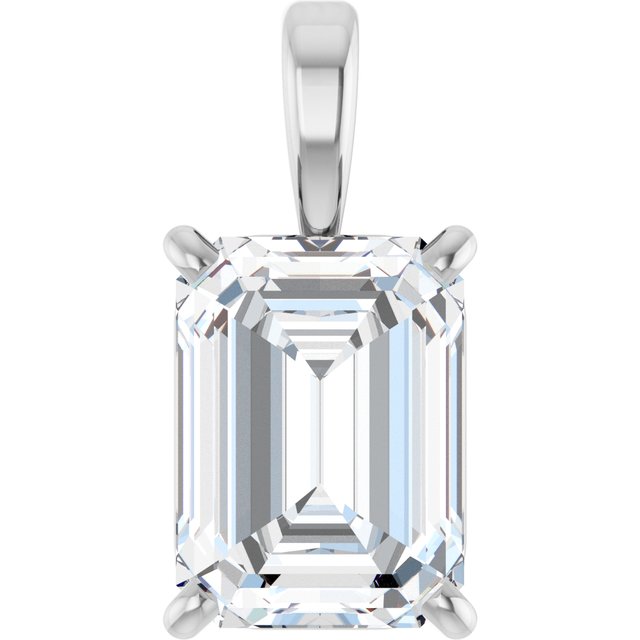 Emerald 4-Prong Solitaire Pendant