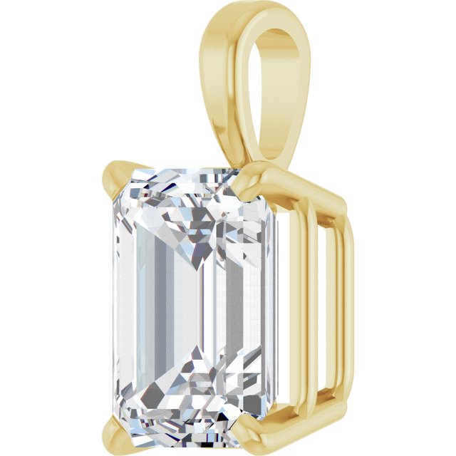 Emerald 4-Prong Solitaire Pendant