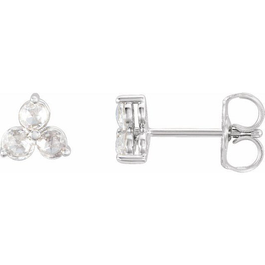 Round Three-Stone Earrings