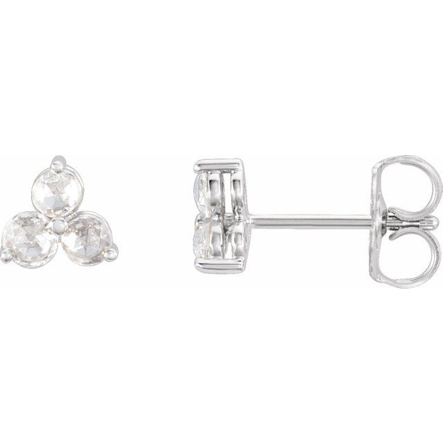 Round Three-Stone Earrings