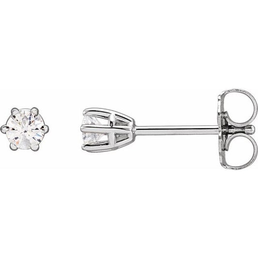 Round 6-Prong Stud Earrings