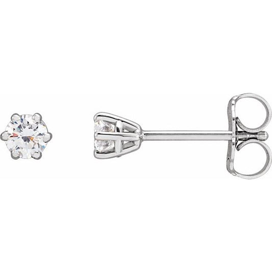 Round 6-Prong Stud Earrings