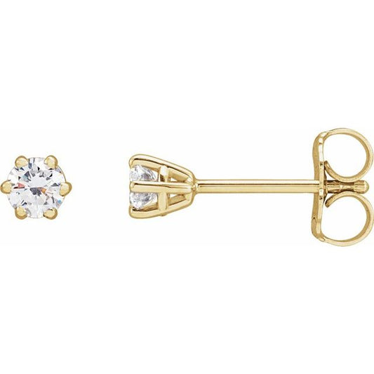 Round 6-Prong Stud Earrings