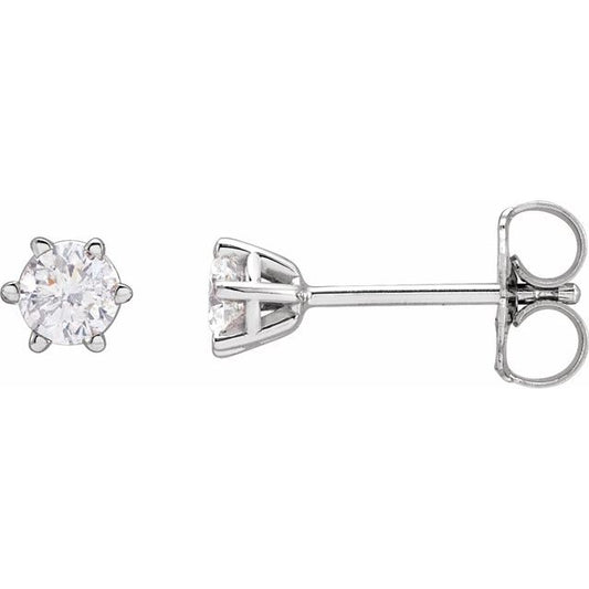 Round 6-Prong Stud Earrings