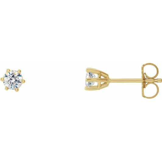 Round 6-Prong Stud Earrings