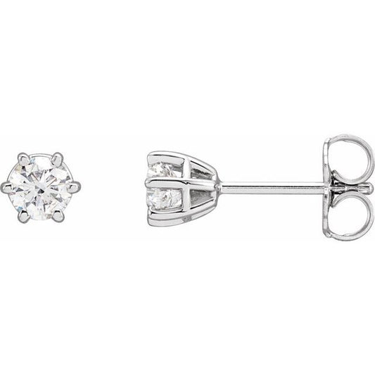 Round 6-Prong Stud Earrings