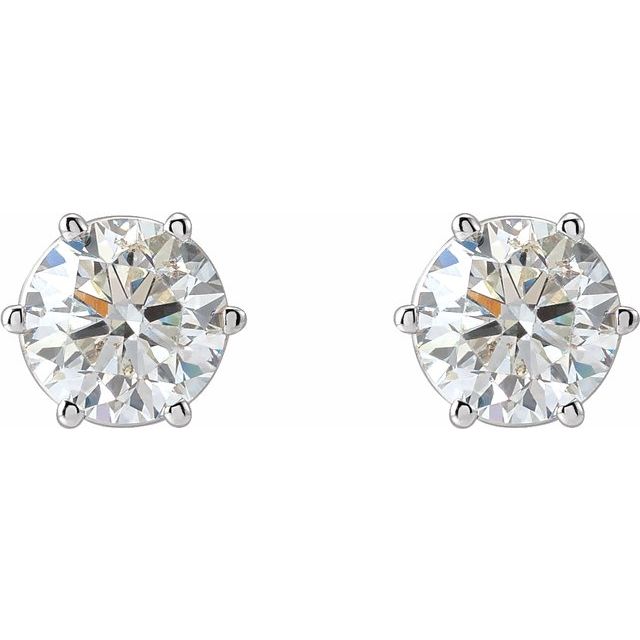 Round 6-Prong Stud Earrings