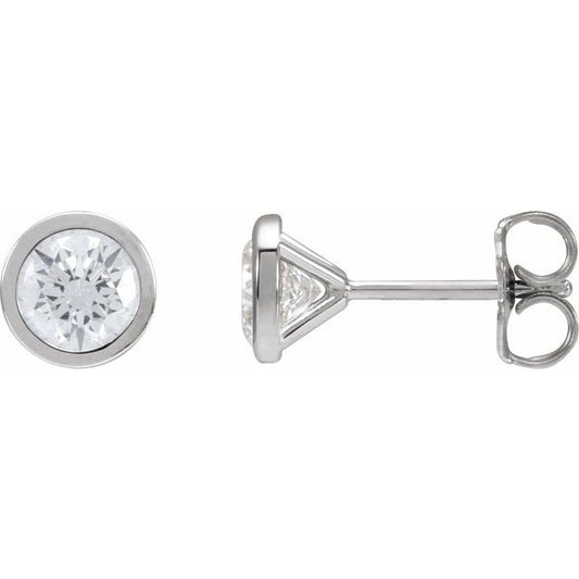 Round Bezel-Set Stud Earrings