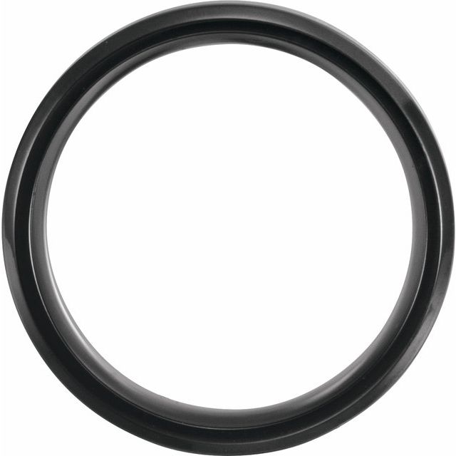 Black Titanium Beveled Edge Band with Hawaiian Koa Wood Inlay