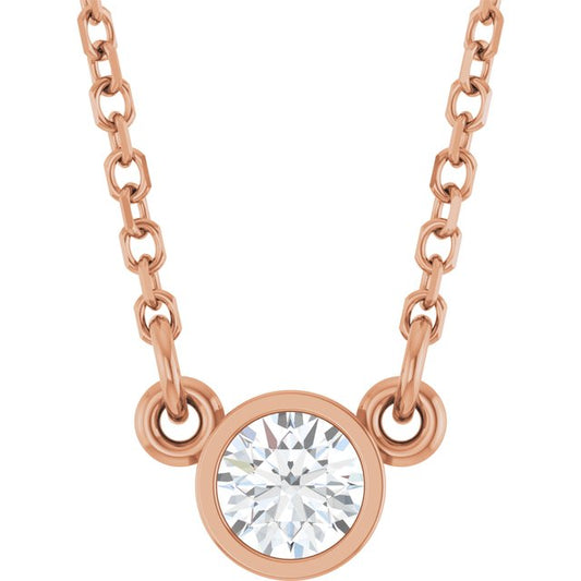 Bezel-Set Solitaire Birthstone Necklace