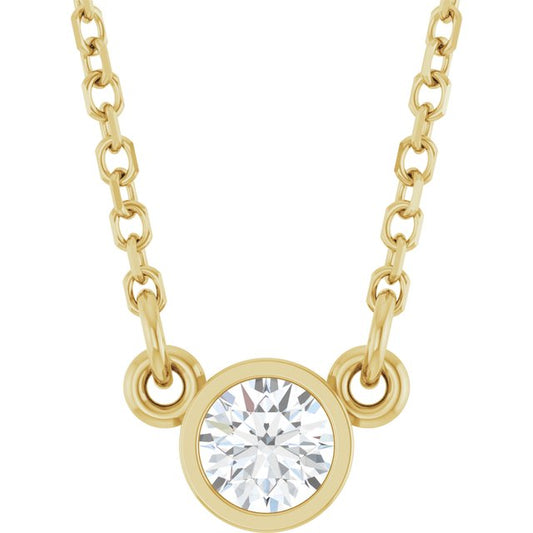 Bezel-Set Solitaire Birthstone Necklace