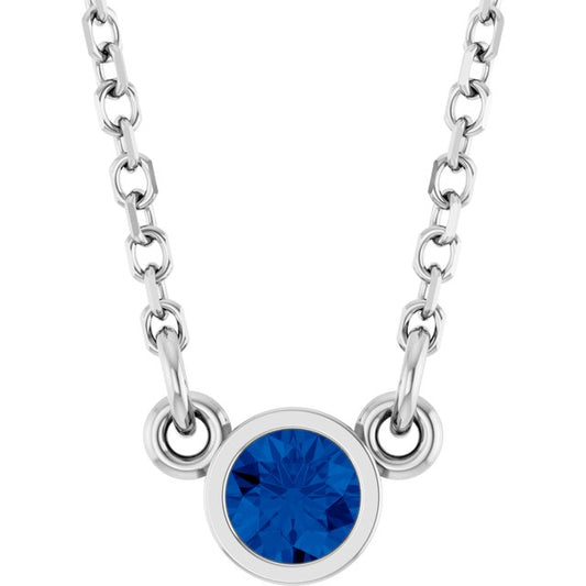 Bezel-Set Solitaire Birthstone Necklace