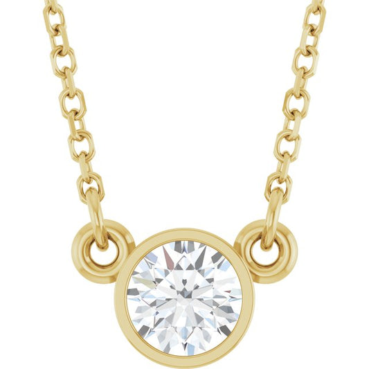 Bezel-Set Solitaire Birthstone Necklace