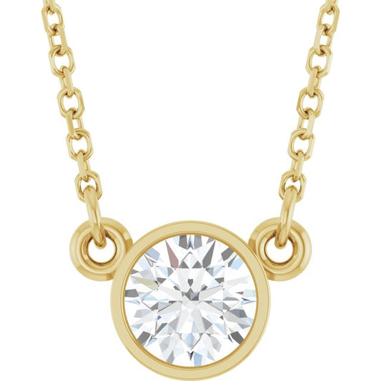 Bezel-Set Solitaire Birthstone Necklace