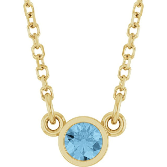 Bezel-Set Solitaire Birthstone Necklace