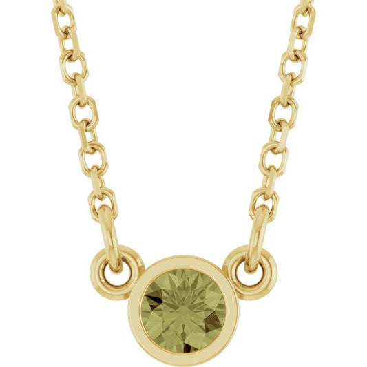 Bezel-Set Solitaire Birthstone Necklace
