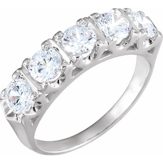 Charles & Colvard Moissanite? Five-Stone Anniversary Band