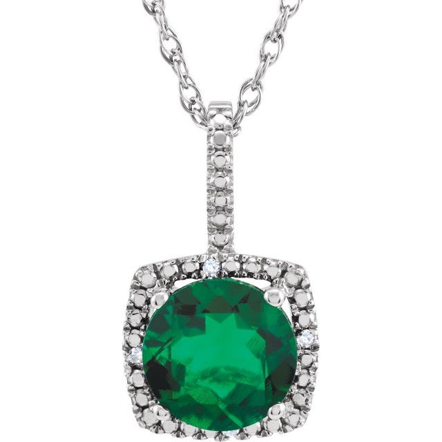 Halo-Style Birthstone Necklace