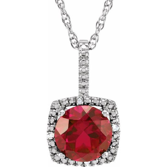Halo-Style Birthstone Necklace