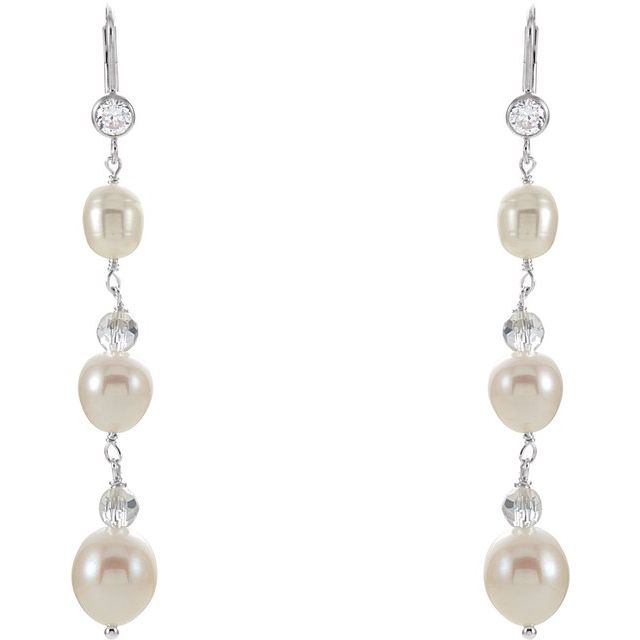Pearl & Crystal Dangle Earrings