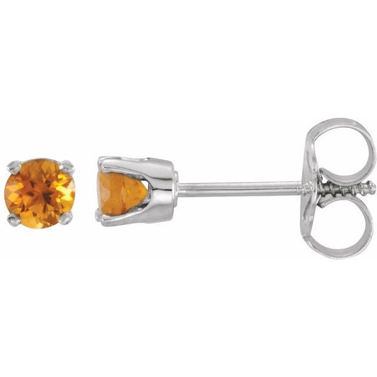Round 4-Prong Youth Birthstone Stud Earrings