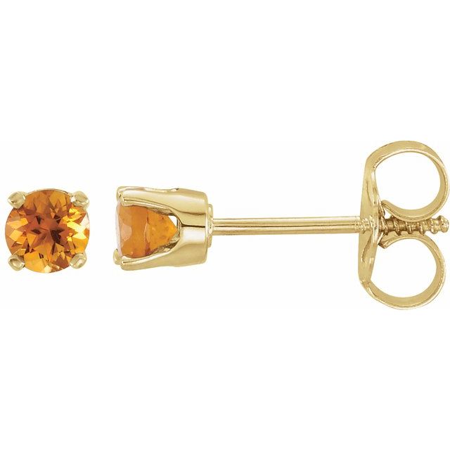 Round 4-Prong Youth Birthstone Stud Earrings