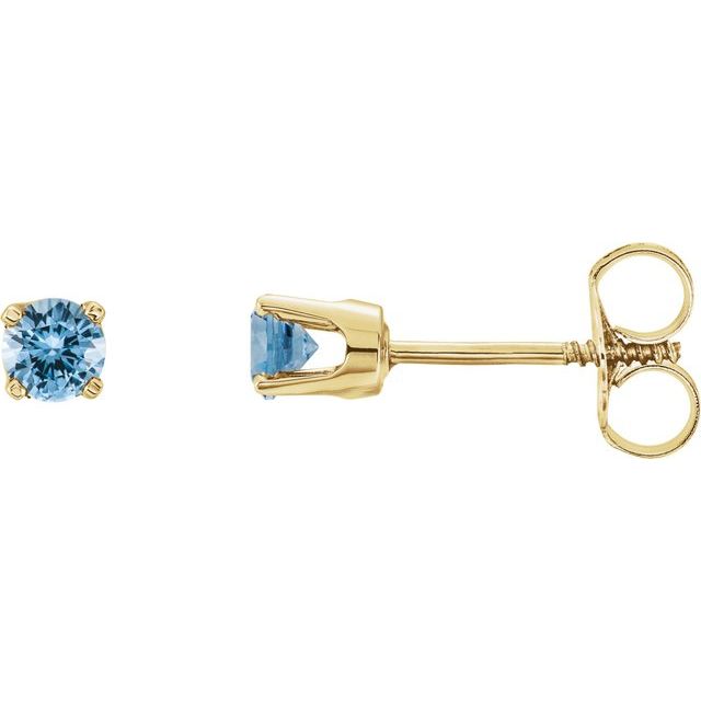 Round 4-Prong Youth Birthstone Stud Earrings