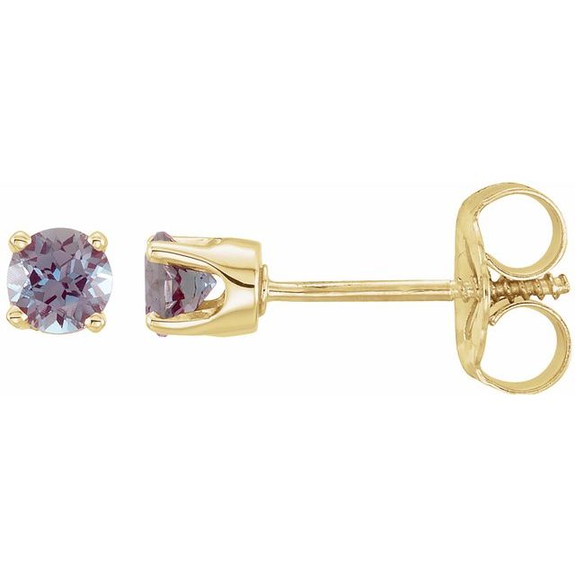 Round 4-Prong Youth Birthstone Stud Earrings