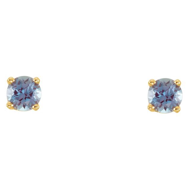 Round 4-Prong Youth Birthstone Stud Earrings