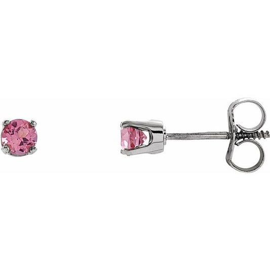Round 4-Prong Youth Birthstone Stud Earrings