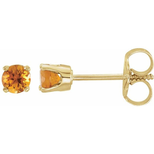 Round 4-Prong Youth Birthstone Stud Earrings