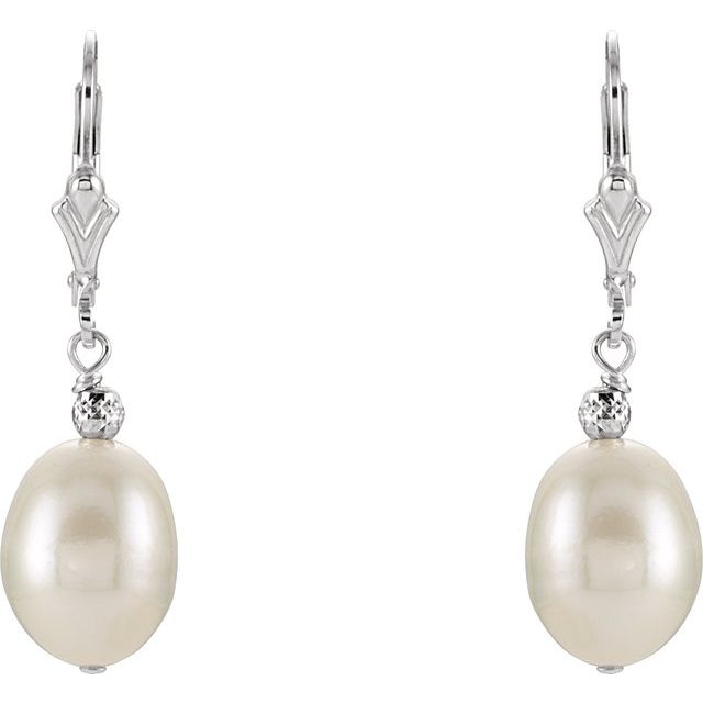 Lever Back Pearl Earrings