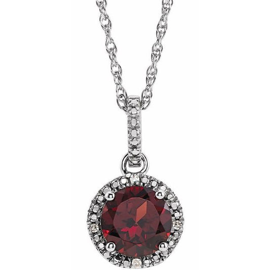 Halo-Style Birthstone Necklace