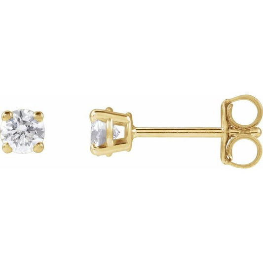Round 4-Prong Lightweight Stud Earrings