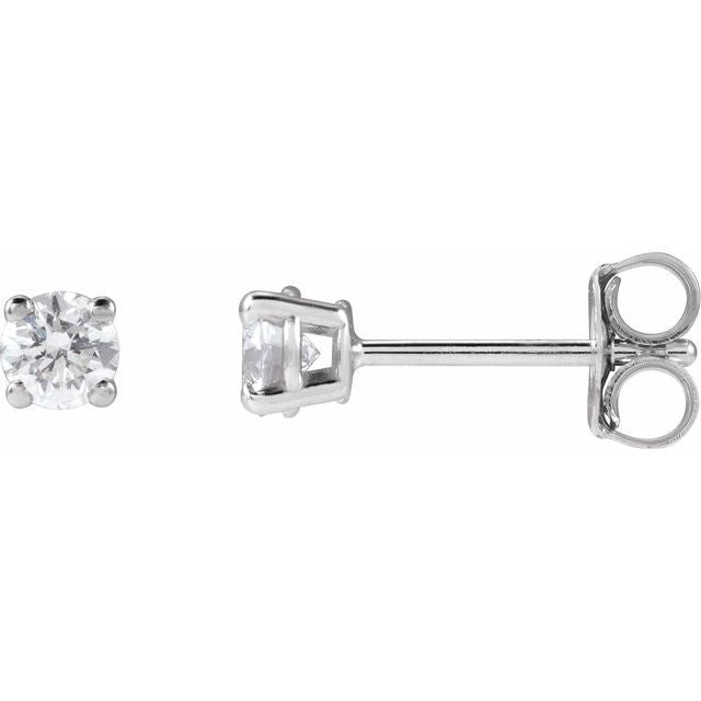 Round 4-Prong Lightweight Stud Earrings