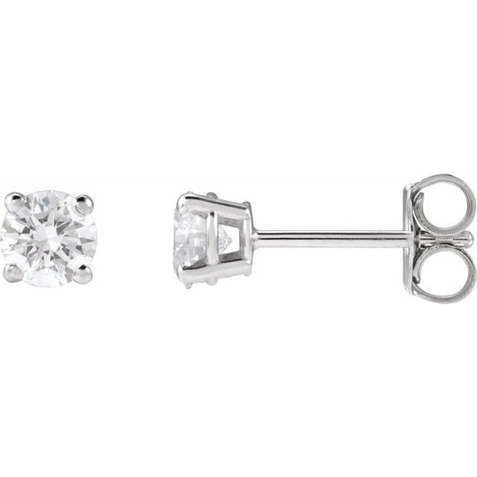 Round 4-Prong Lightweight Stud Earrings