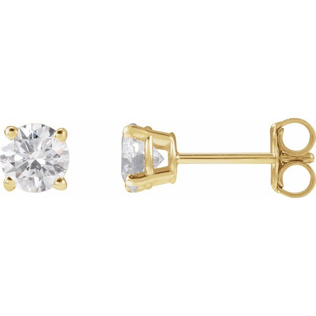 Round 4-Prong Lightweight Stud Earrings
