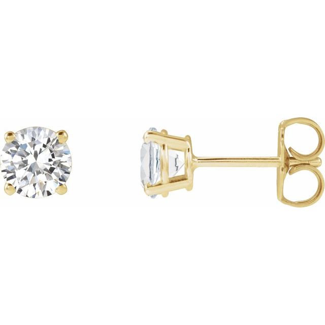 Round 4-Prong Lightweight Stud Earrings